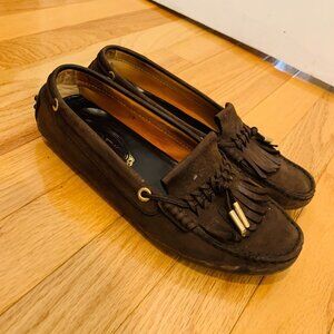 Tod's Gommini Driving Loafers Brown Suede Womens Shoe Size EU 37 US 7 $520